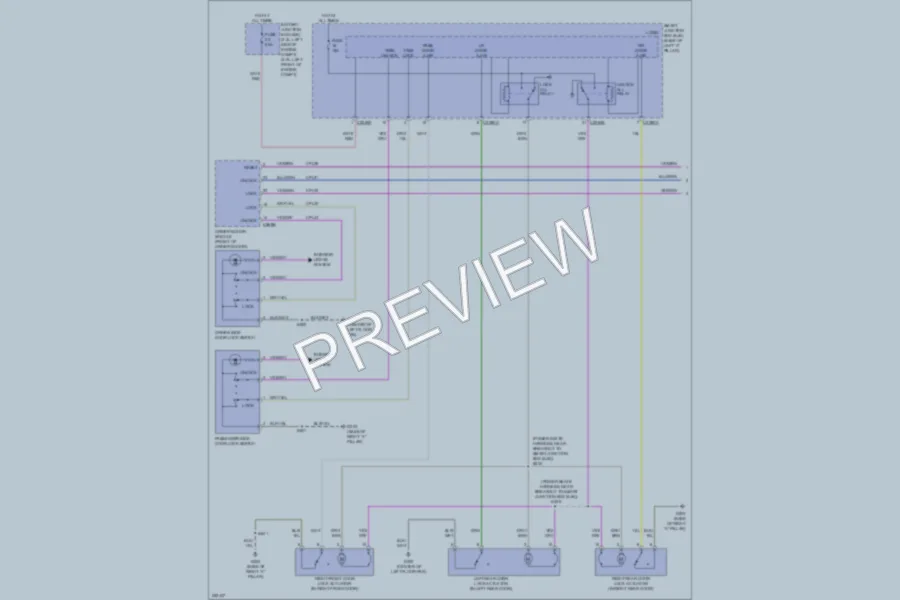 2007 Lincoln MKZ Power Door Locks wiring diagram preview