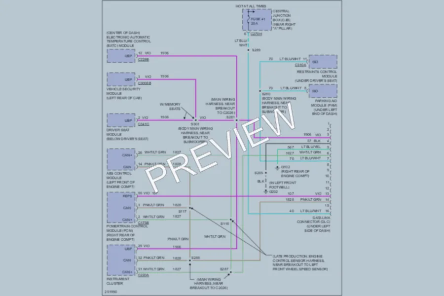 2007 Lincoln MarkLT Computer Data Lines wiring diagram preview