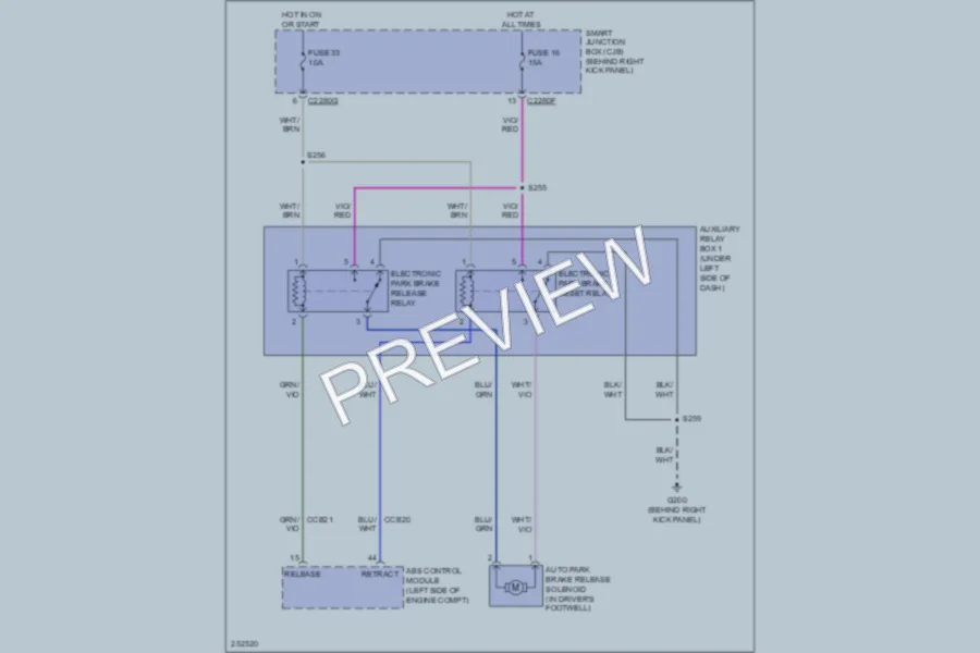 2007 Lincoln Navigator Shift Interlock wiring diagram preview