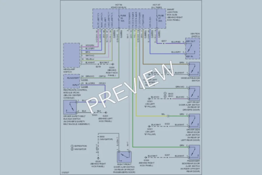 2007 Lincoln NavigatorL Warning Systems wiring diagram preview