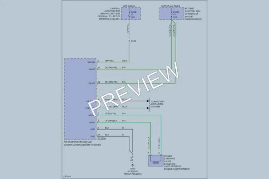 2007 Lincoln TownCar Electronic Power Steering wiring diagram preview