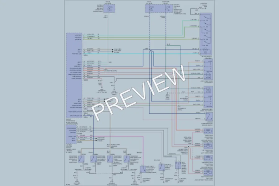 2007 Lincoln TownCar Power Door Locks wiring diagram preview