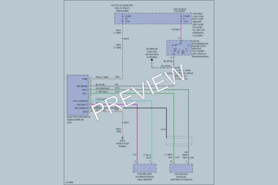 2007 Lincoln TownCar Power Mirrors wiring diagram preview