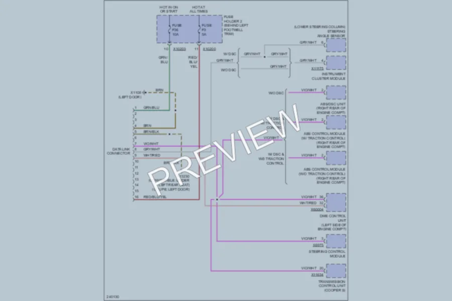 2007 MINI Cooper Computer Data Lines wiring diagram preview