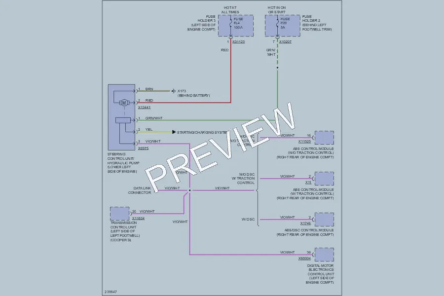 2007 MINI Cooper Electronic Power Steering wiring diagram preview
