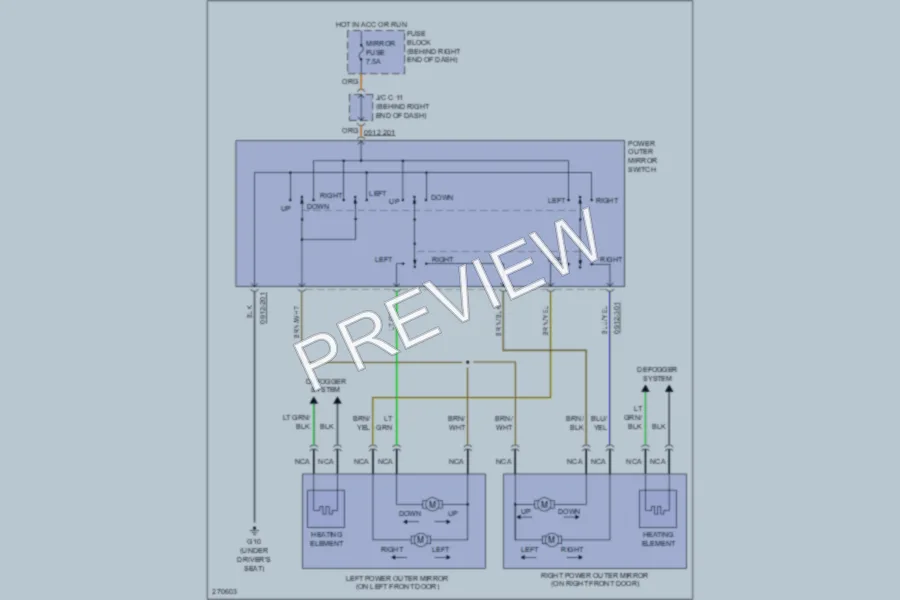 2007 Mazda 5 Power Mirrors wiring diagram preview