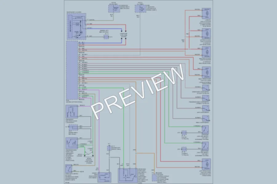 2007 Mazda CX9 Power Door Locks wiring diagram preview