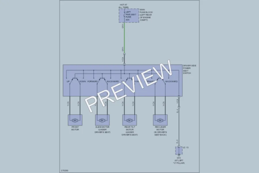 2007 Mazda CX9 Power Seats wiring diagram preview