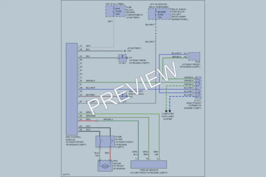 2007 Mazda RX8 Electronic Power Steering wiring diagram preview