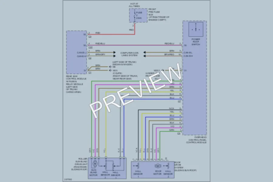 2007 MercedesBenz C230 Power Top Sunroof wiring diagram preview
