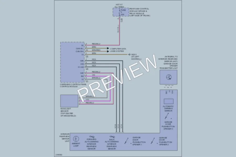 2007 MercedesBenz CLK350 Power Mirrors wiring diagram preview
