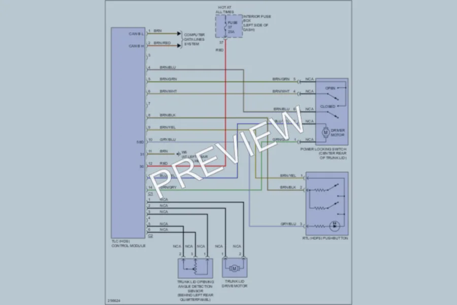 2007 MercedesBenz CLK550 Trunk Tailgate Fuel Door wiring diagram preview