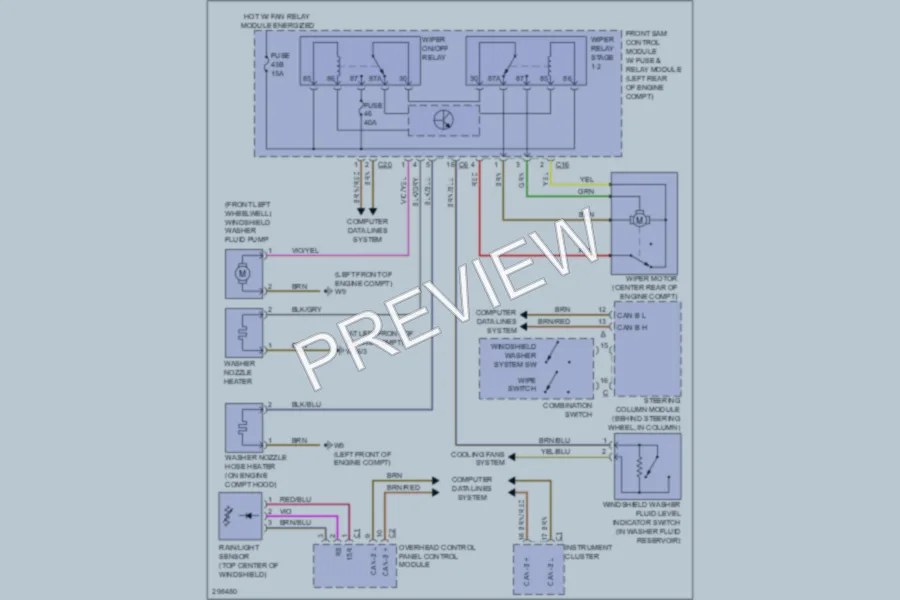 2007 MercedesBenz CLK550 Wiper Washer wiring diagram preview