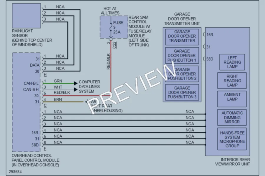 2007 MercedesBenz E320BLUETEC Power Mirrors wiring diagram preview