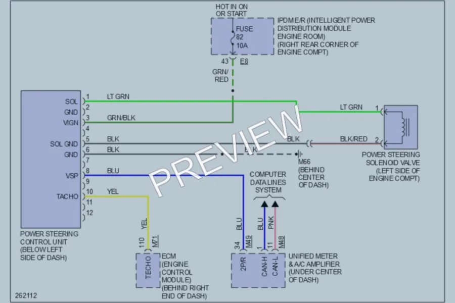 2007 Nissan 350Z Electronic Power Steering wiring diagram preview