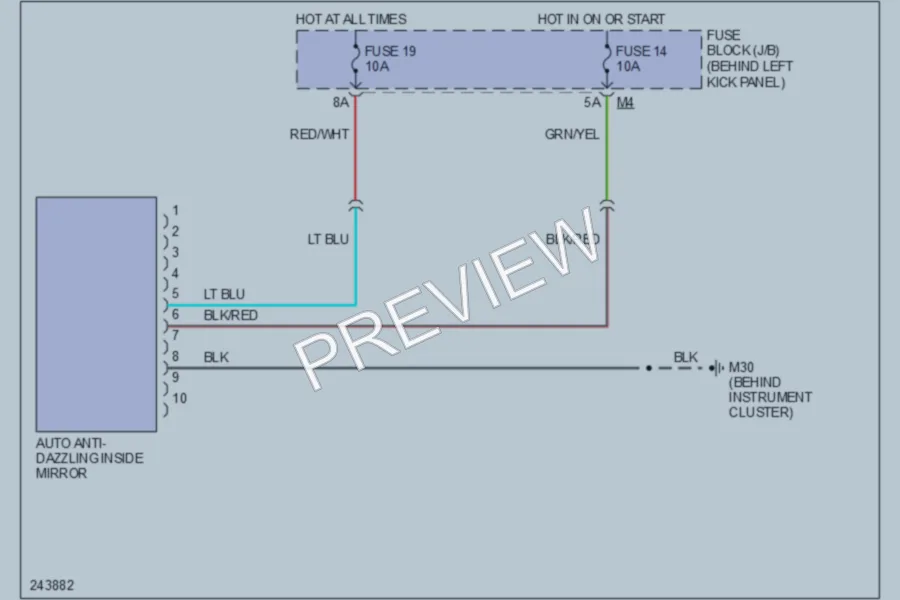 2007 Nissan 350Z Power Mirrors wiring diagram preview