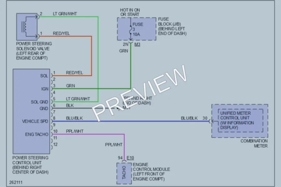 2007 Nissan Altima Electronic Power Steering wiring diagram preview
