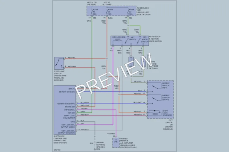 2007 Nissan Murano Shift Interlock wiring diagram preview