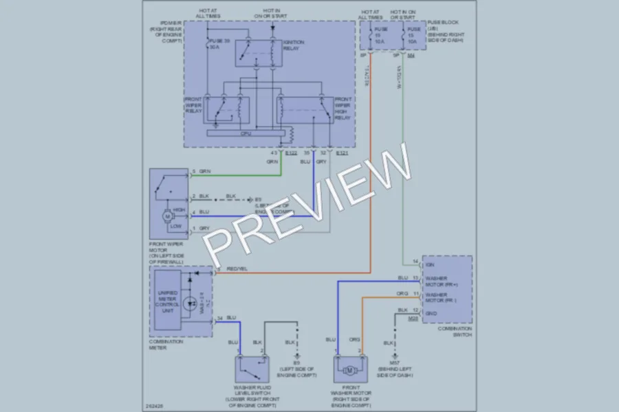 2007 Nissan Pathfinder Wiper Washer wiring diagram preview