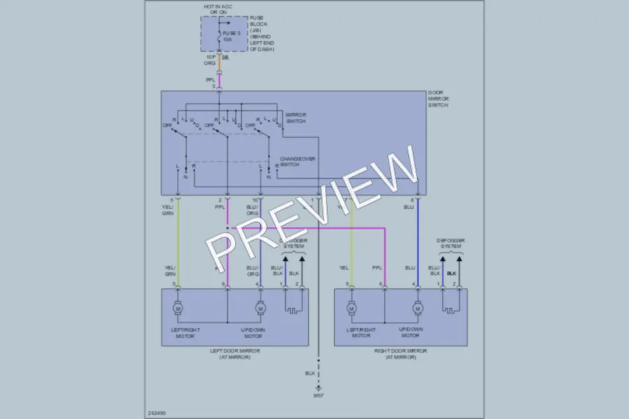 2007 Nissan Sentra Power Mirrors wiring diagram preview