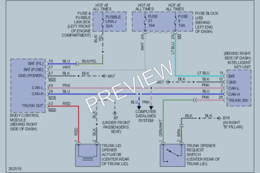 2007 Nissan Sentra Trunk Tailgate Fuel Door wiring diagram preview
