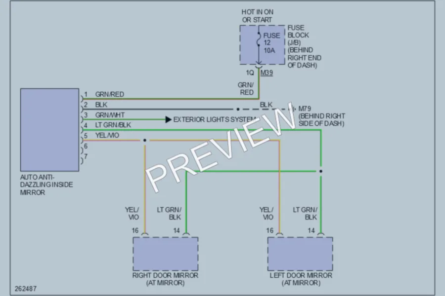 2007 Nissan Titan Power Mirrors wiring diagram preview