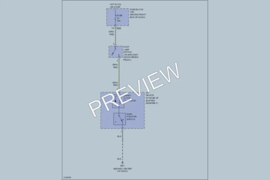 2007 Nissan Titan Shift Interlock wiring diagram preview
