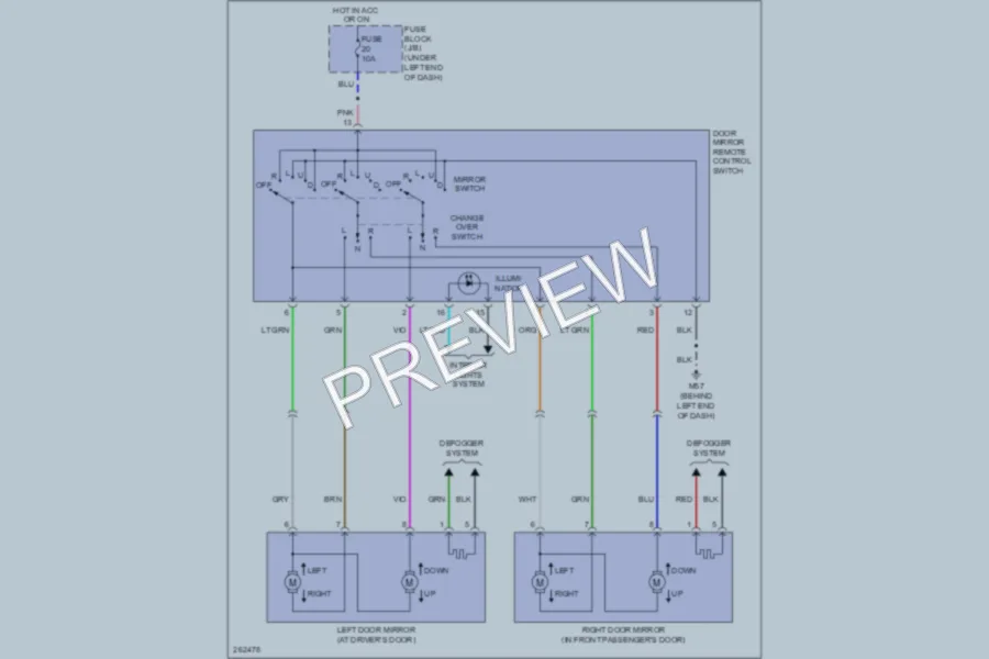 2007 Nissan Versa Power Mirrors wiring diagram preview