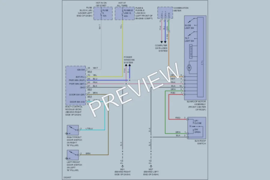 2007 Nissan Versa Power Top Sunroof wiring diagram preview