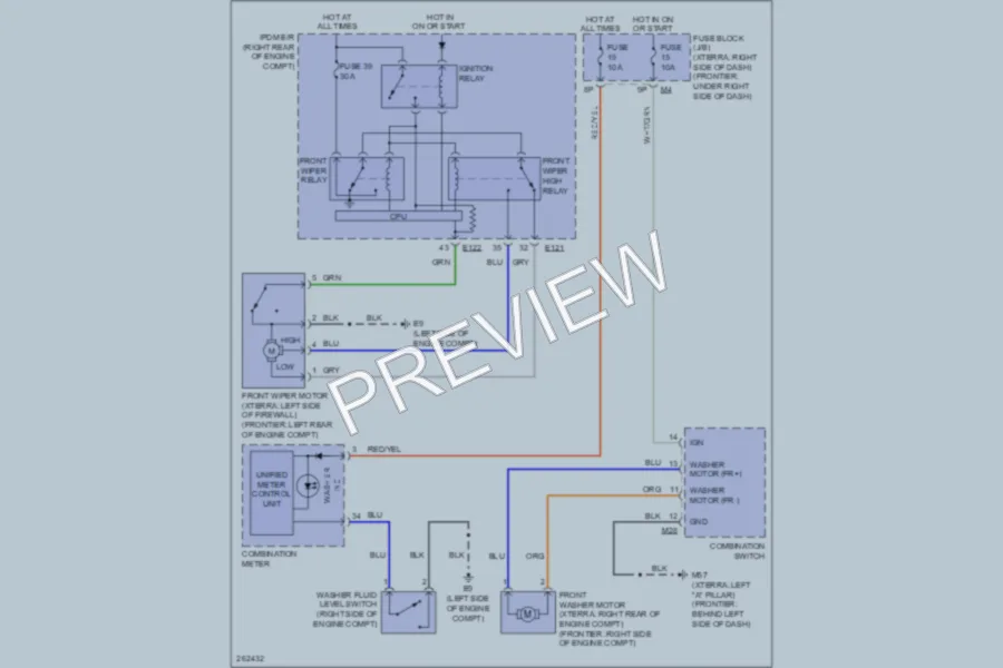 2007 Nissan Xterra Wiper Washer wiring diagram preview
