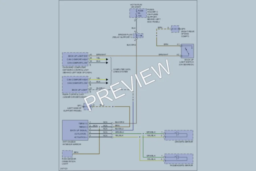 2007 Porsche 911 Power Mirrors wiring diagram preview