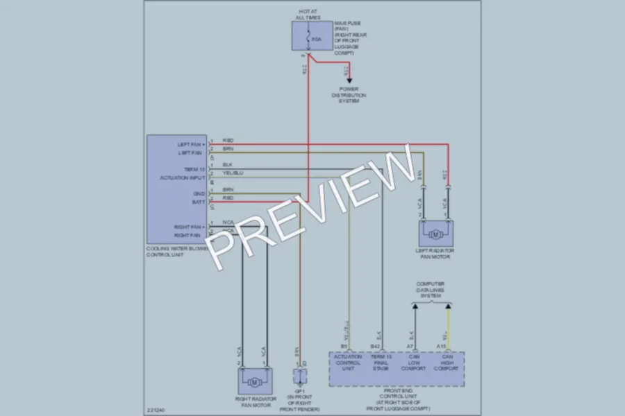 2007 Porsche Boxster Cooling Fan wiring diagram preview