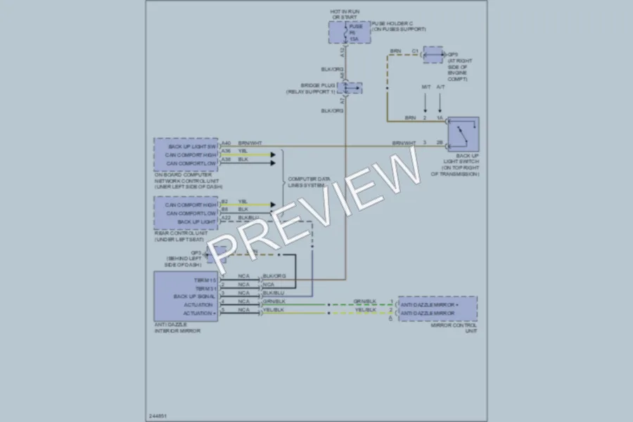 2007 Porsche Boxster Power Mirrors wiring diagram preview