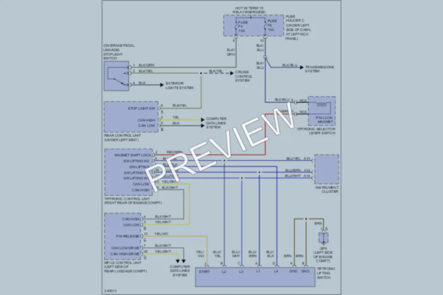 2007 Porsche Boxster Shift Interlock wiring diagram preview