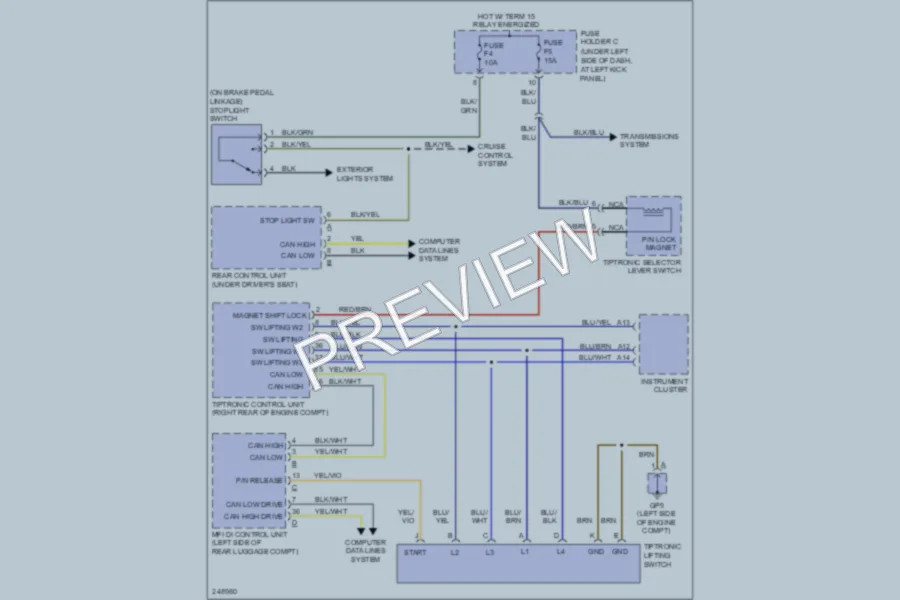 2007 Porsche Cayman Shift Interlock wiring diagram preview