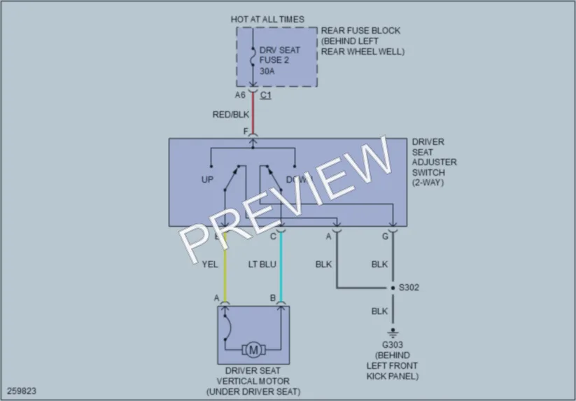 2007 Saturn Aura Power Seats wiring diagram preview