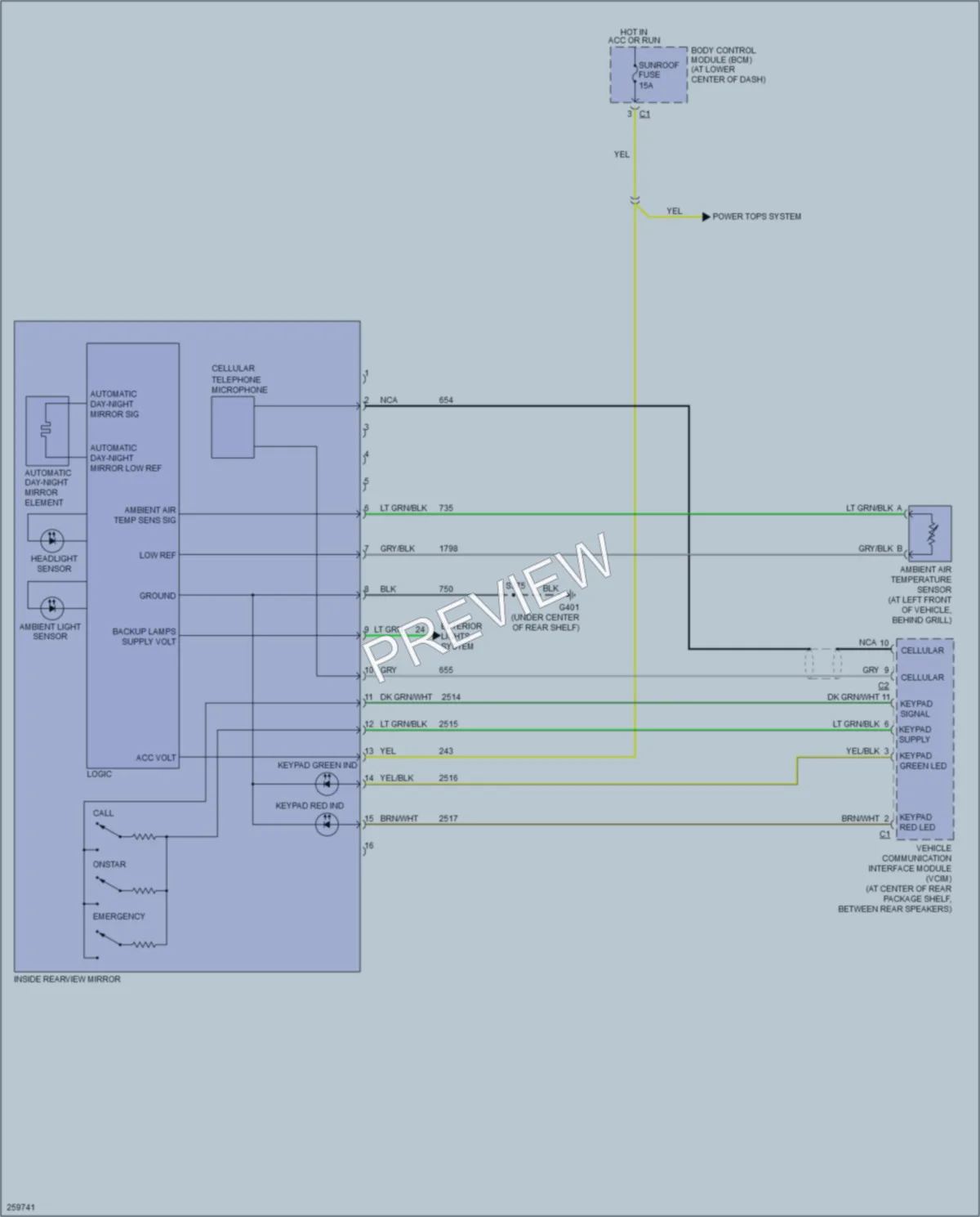 2007 Saturn ION2 Power Mirrors wiring diagram preview