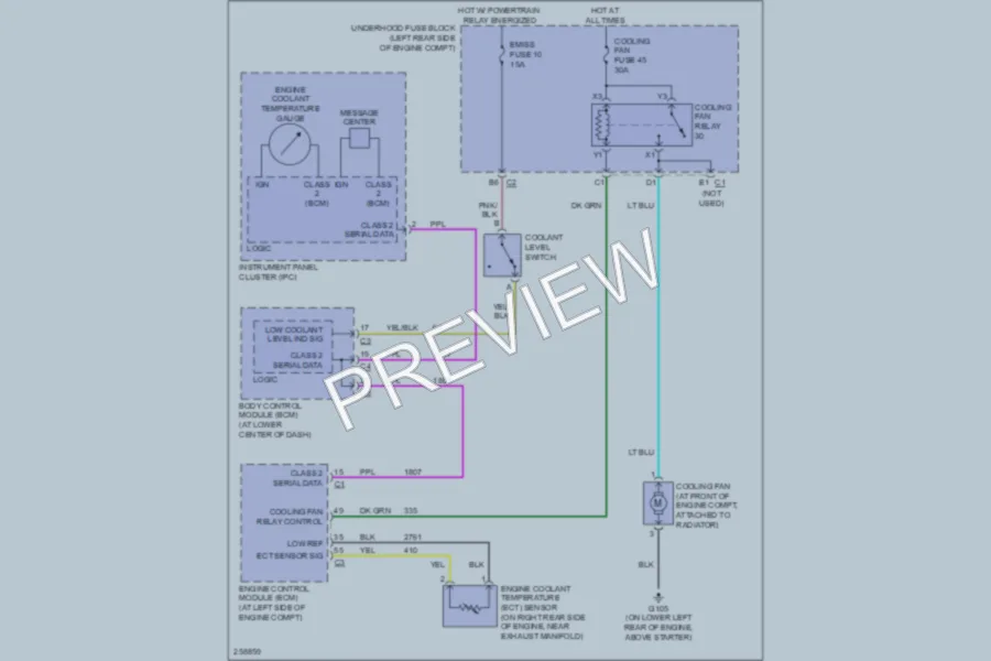 2007 Saturn ION3 Cooling Fan wiring diagram preview