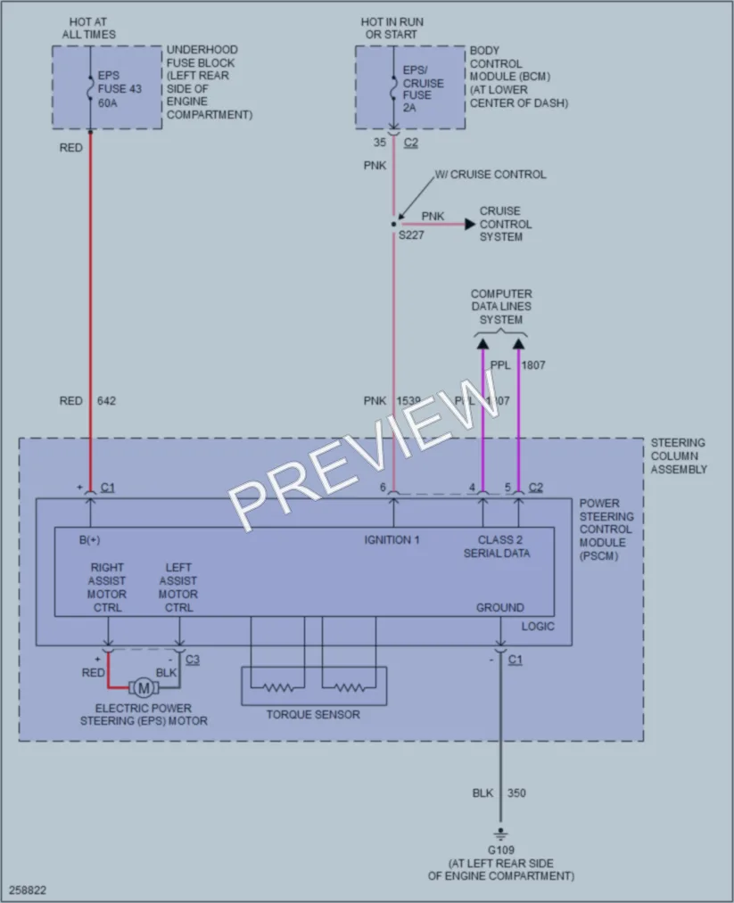 2007 Saturn ION3 Electronic Power Steering wiring diagram preview