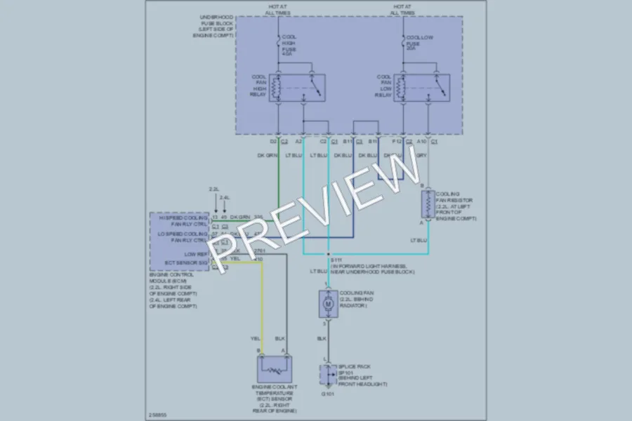 2007 Saturn VUE Cooling Fan wiring diagram preview