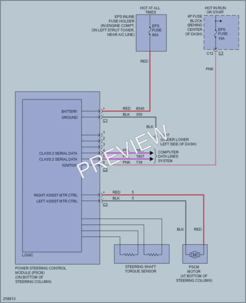 2007 Saturn VUE Electronic Power Steering wiring diagram preview