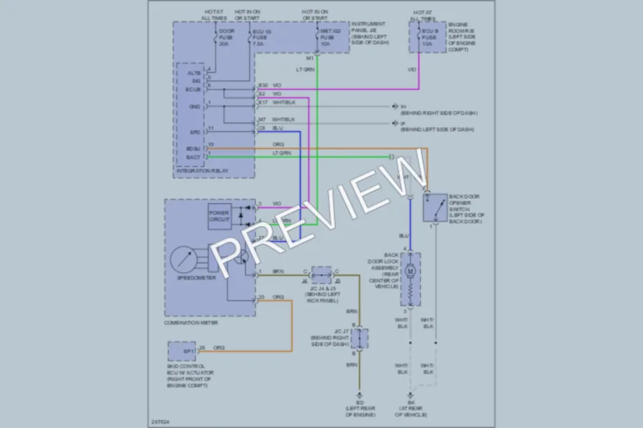 2007 Scion tC Trunk Tailgate Fuel Door wiring diagram preview