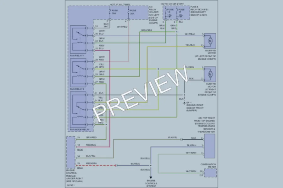 2007 Subaru Forester Cooling Fan wiring diagram preview