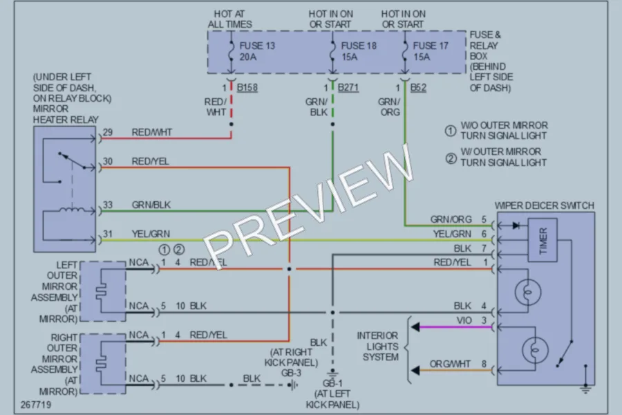 2007 Subaru Forester Defoggers wiring diagram preview