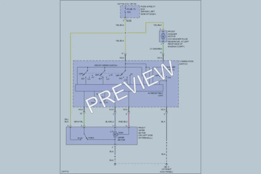 2007 Subaru Forester Wiper Washer wiring diagram preview