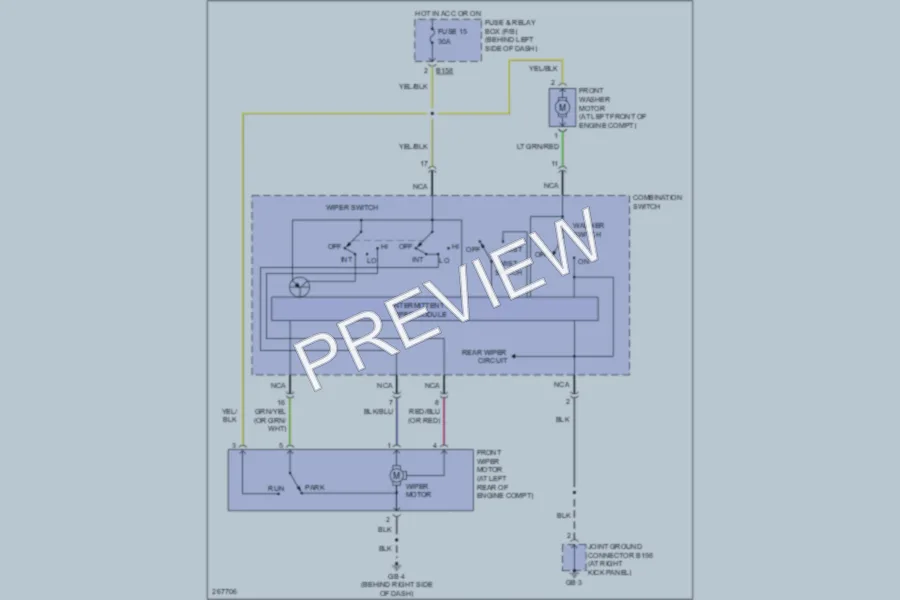 2007 Subaru Impreza Wiper Washer wiring diagram preview
