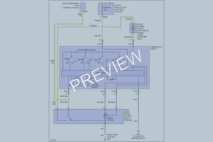 2007 Subaru Legacy Wiper Washer wiring diagram preview