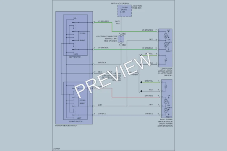 2007 Suzuki Aerio Power Mirrors wiring diagram preview