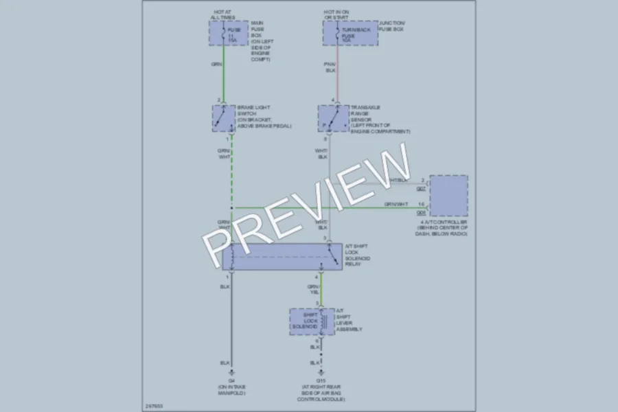 2007 Suzuki Aerio Shift Interlock wiring diagram preview