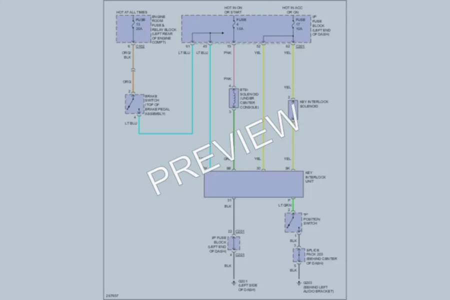 2007 Suzuki Forenza Shift Interlock wiring diagram preview